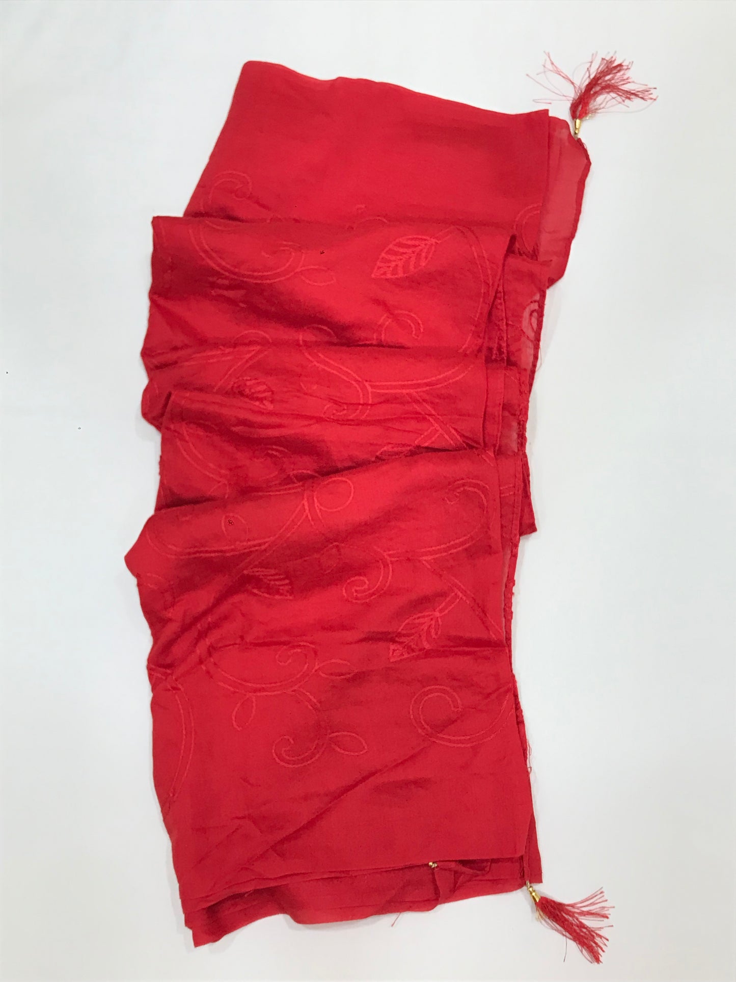Charming Red Colored Chiffon Designer Dupatta