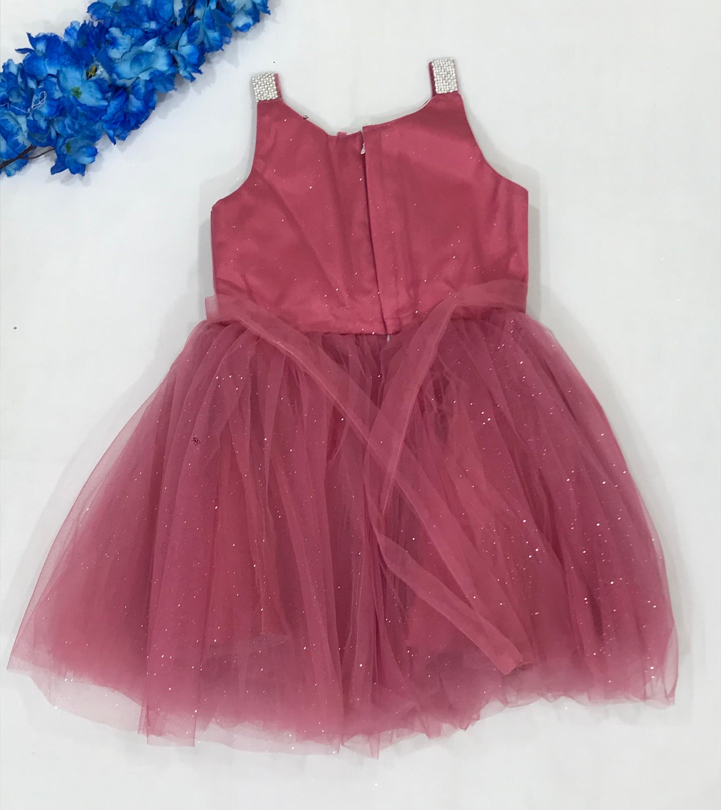 Sparkle Wine Red Colored Kids Frock In Chandler
