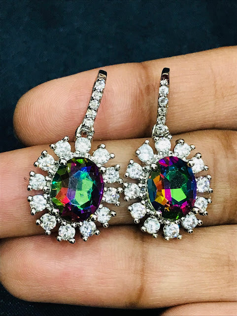 Beautiful Multicolored American Diamond Earrings In Tempe