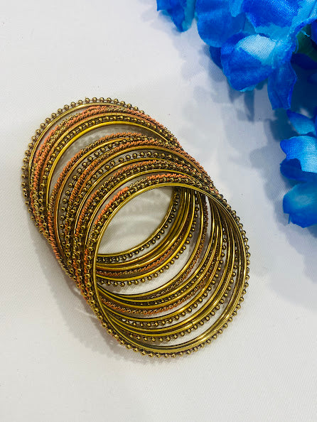 Ball Chain Gold Plated Bangle Set In USA