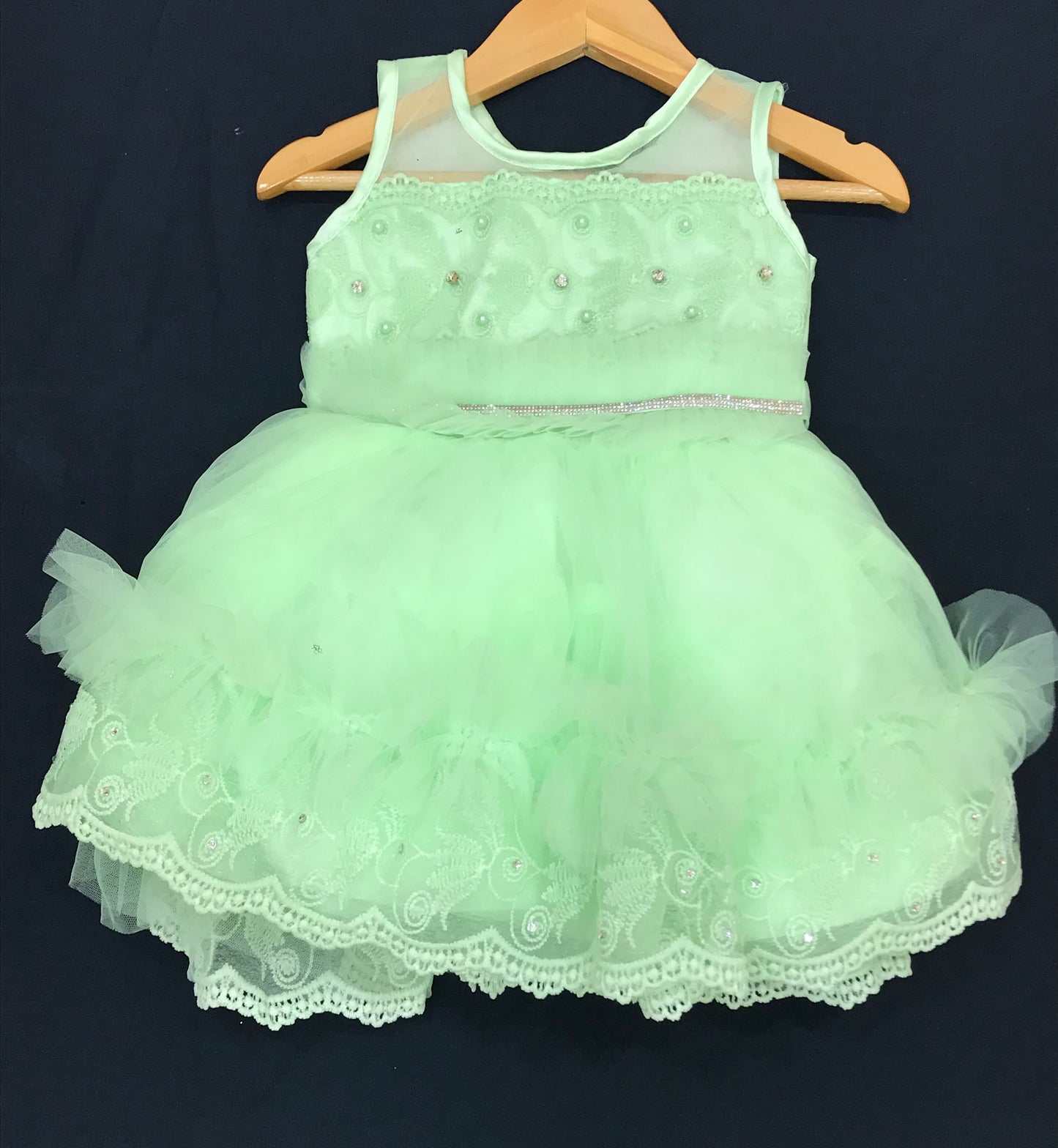 Light Green Colored Net Frock In USA