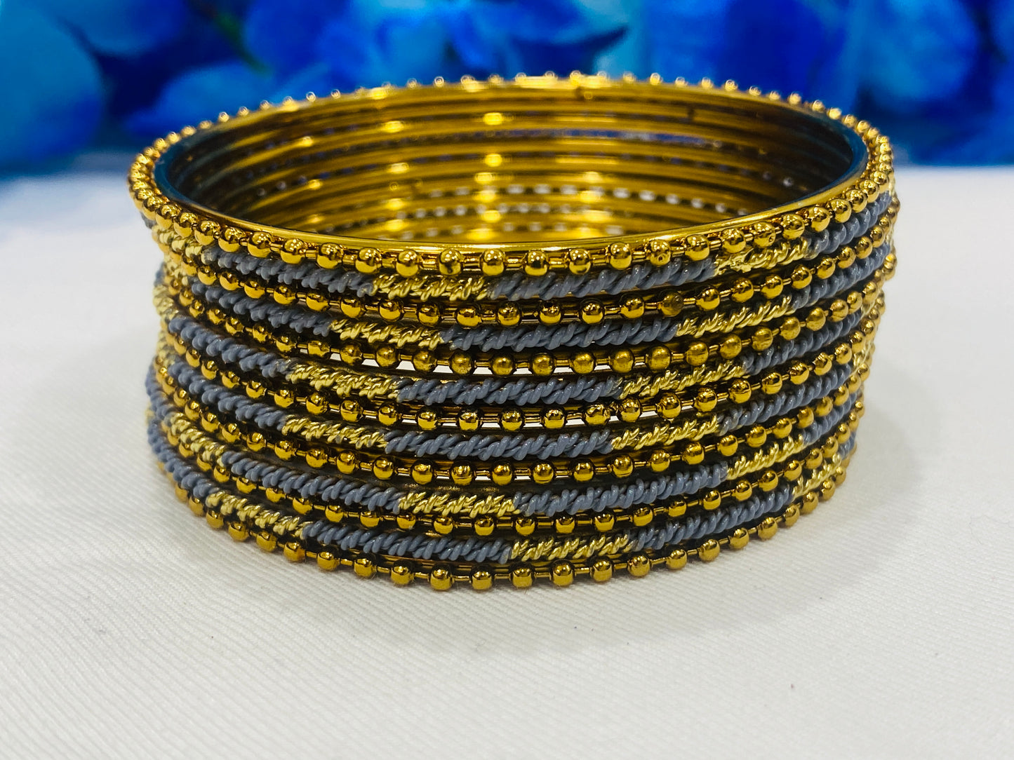 Moti Beaded Designer Antique Gold Wedding Bangles in Prescott