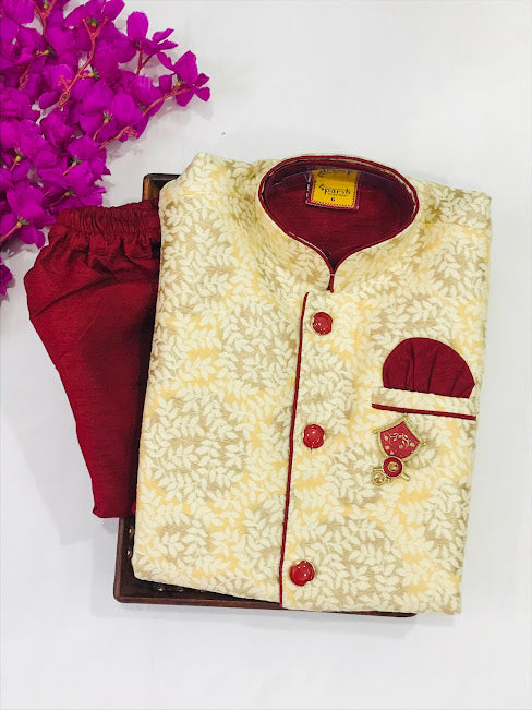 Elegant Maroon Color Boys Kurta Sets Near Me