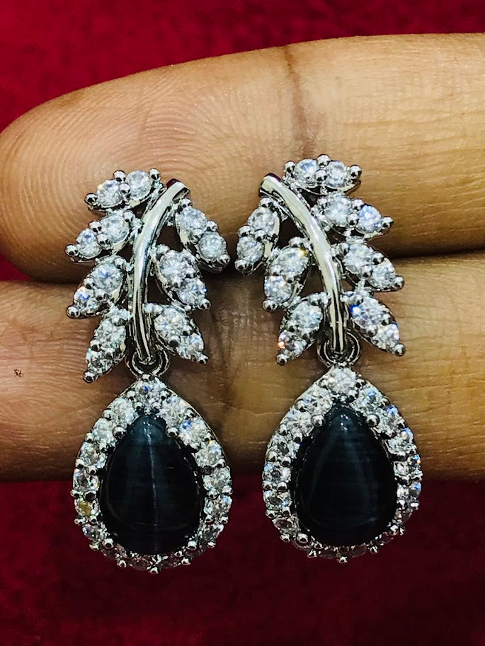 Black Color American Diamond Earrings Near Me
