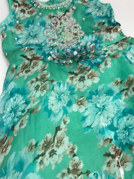 Pretty Kids Party Wear Net Frock In Happy Jack