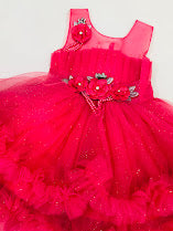 Alluring Pink Colored Kids Party Wear Net Frock In Chandler