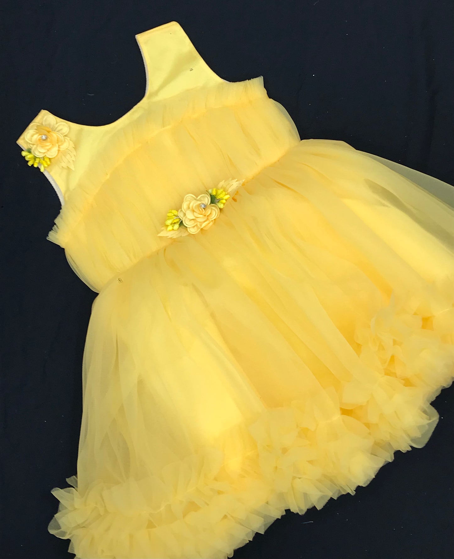 Yellow Colored Net Frock For Kids In Phoenix