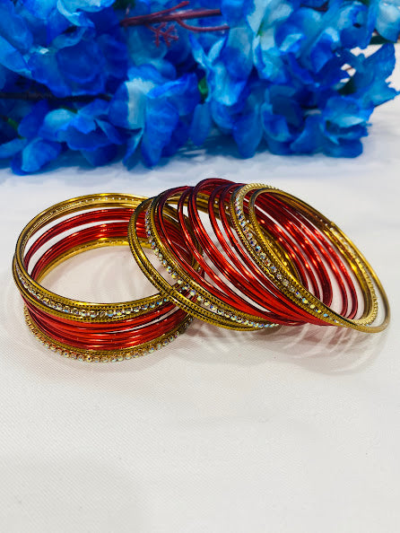 Beads Studded Designer Metal Bangles In Yuma