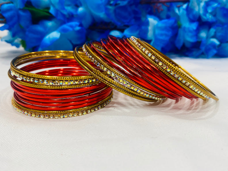 Red Color Metal Bangle Sets In Williams