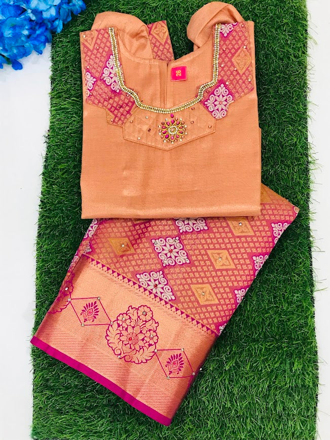 Girls Traditional Wear Pattu Langa Set In Tucson