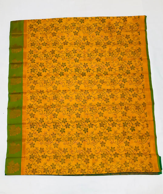 Art Silk Saree With Contrast Border In Yuma