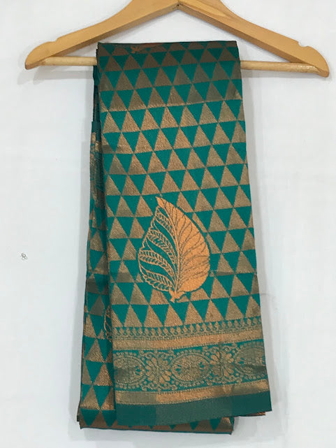 Alluring Teal Green Colored Art Silk With Contrast Border In USA
