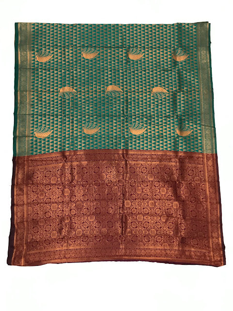 Alluring Teal Green Colored Art Silk Saree In Yuma