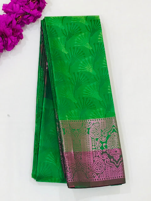 Alluring Green Colored Art Silk With Contrast Border Royal Look Saree For Women