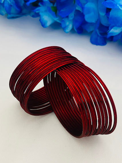 Maroon Color Bollywood Style Fashion Plain Metal Bangle Sets in USA