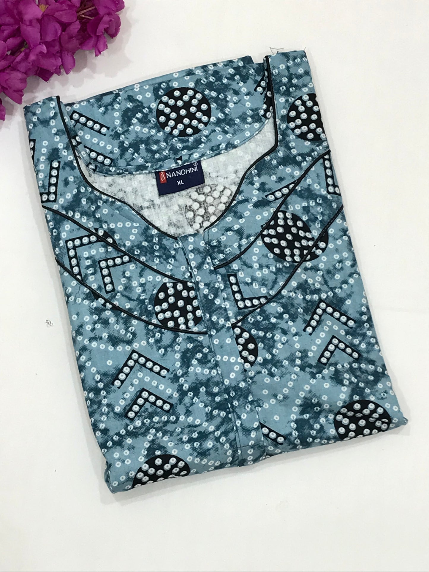 Sky Blue Color Cotton Nighty For Women Near Me