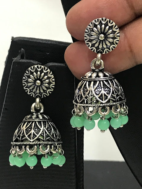 Oxidized Jhumka Earrings In Peoria