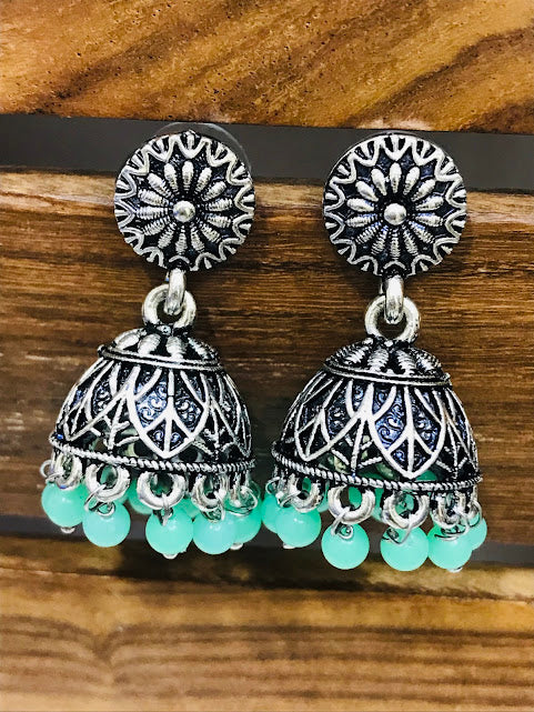 Oxidized Jhumka Earrings For Women In Mesa