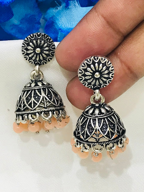 Peach Colored Jhumka Earrings In Chandler