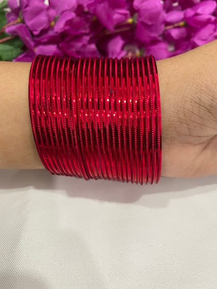 Red Color Plain Running Dotted Metal Bangle Near Me