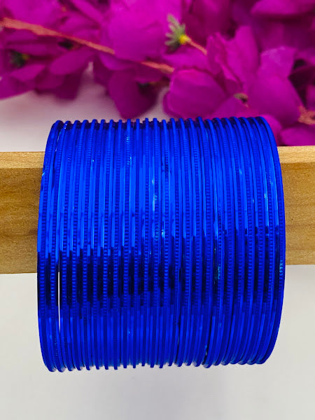Beautiful Blue Color Plain Metal Enamel Wedding Bangle Sets
