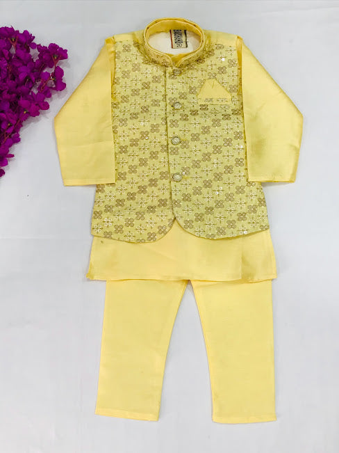 Beautiful Lemon Yellow Full Sleeves Solid Kurta Near Me