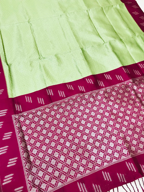 Soft Silk With Contrast Border Saree In Skull Valley