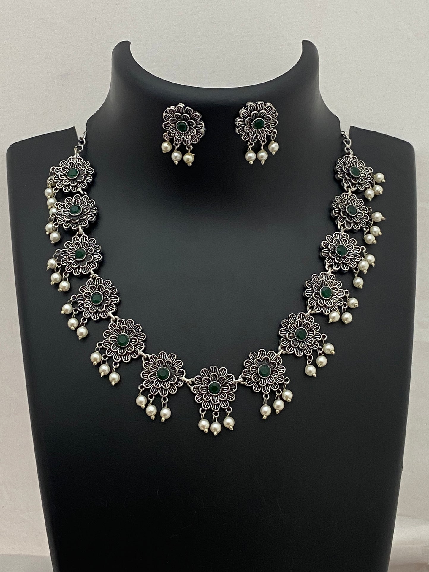 Designer Oxidized Necklace Set in Surprise