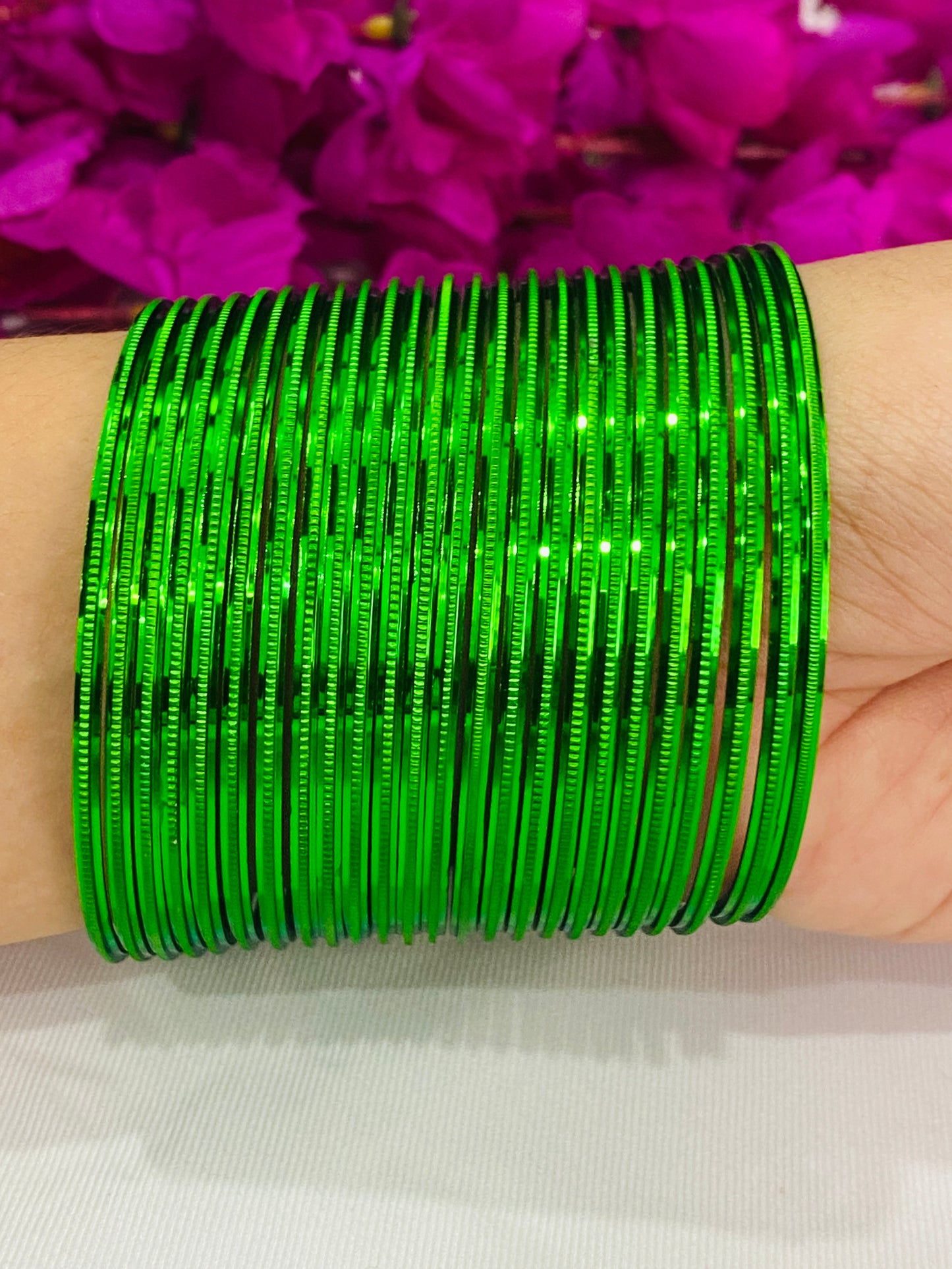 Green Color Plain Metal Bangles In USA