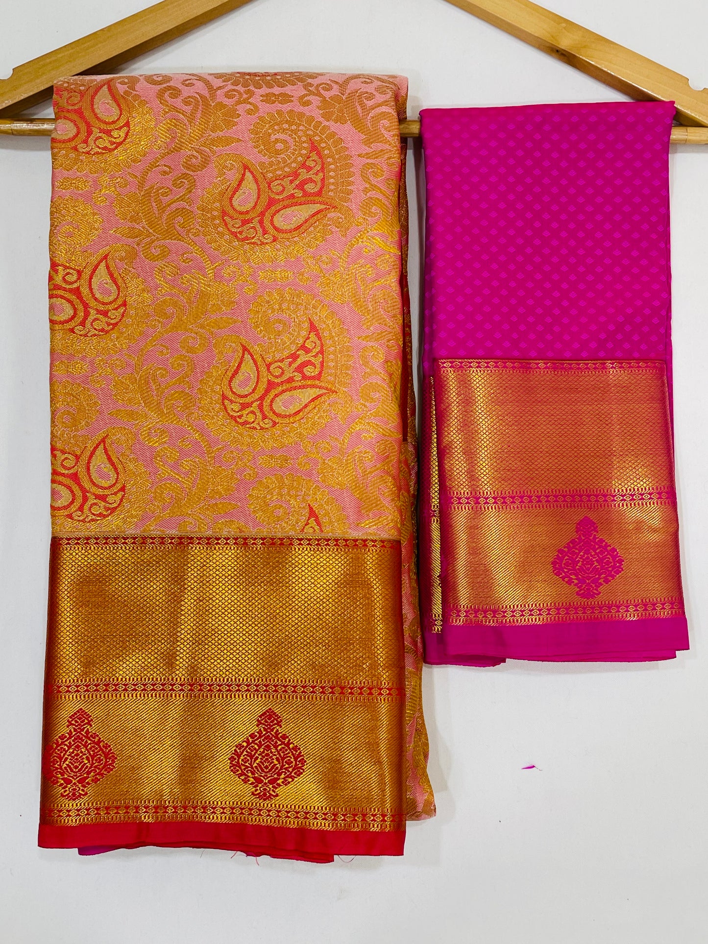 Beautiful light Pink Color Pure Kanchi Silk Saree For Women In USA