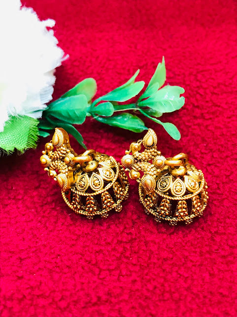 Peacock Designed Earrings In Suncity