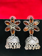 Gorgeous Brown Colored Oxidized Earrings For Women Near Me