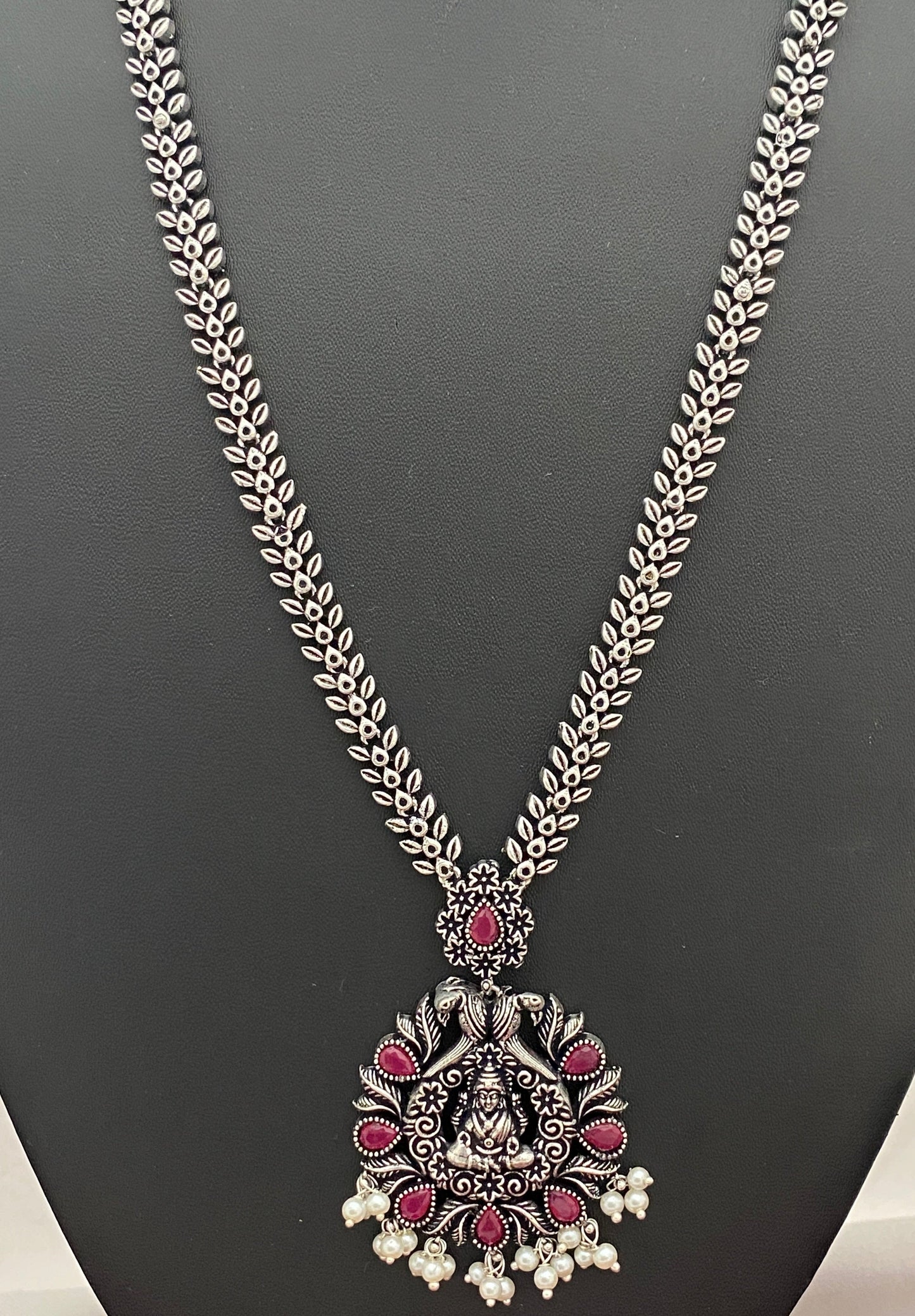 Oxidized Silver Plated Long Necklace Se In USA