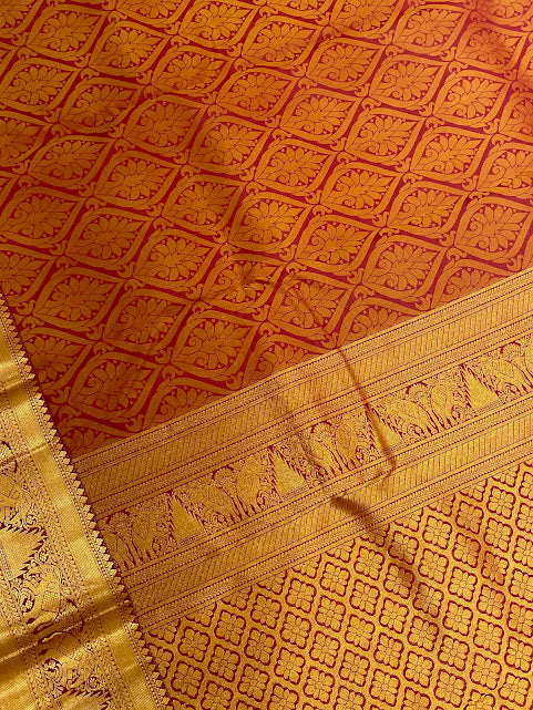 Maroon Color Art Silk Saree With Gold Zari Work For Women In Mesa