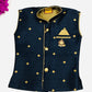 Handsome Navy blue Sleeveless Ethnic Jacket kurta dhoti set In Williams