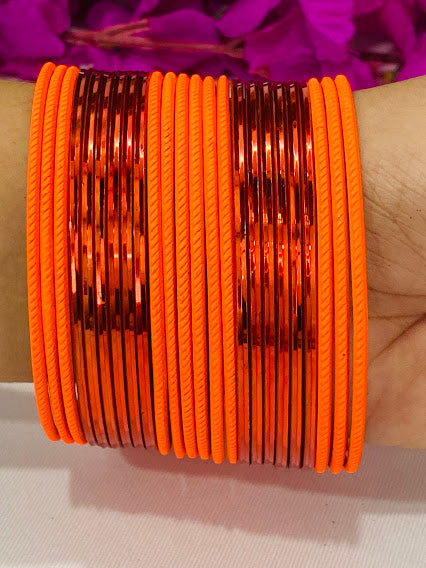Orange Color Fancy Plain Metal Bangles Near Me