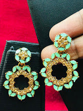 Teal Green Color Anti Gold Earrings In Phoenix
