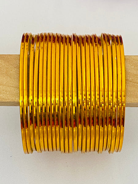 Fascinating Gold Color Trendy Plain Bangles For Wedding