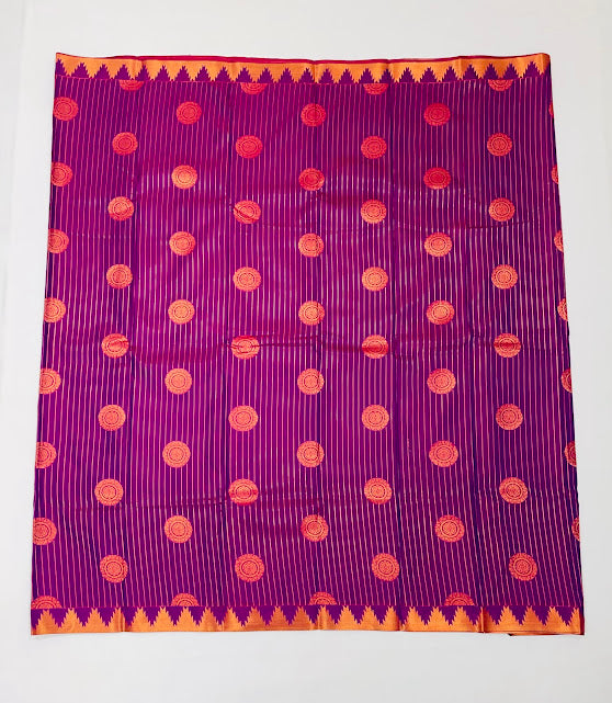 Pure Kanchi Soft Silk Circle Design With Gold Zari Work Saree In Mesa