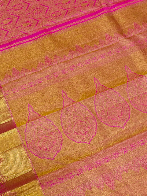 Pure Kanchi Silk Gold Zari Work With Tassels Saree In Mesa