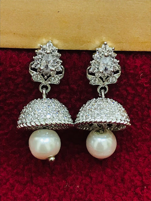 American Diamond Pearl Unique Designed Earrings In USA