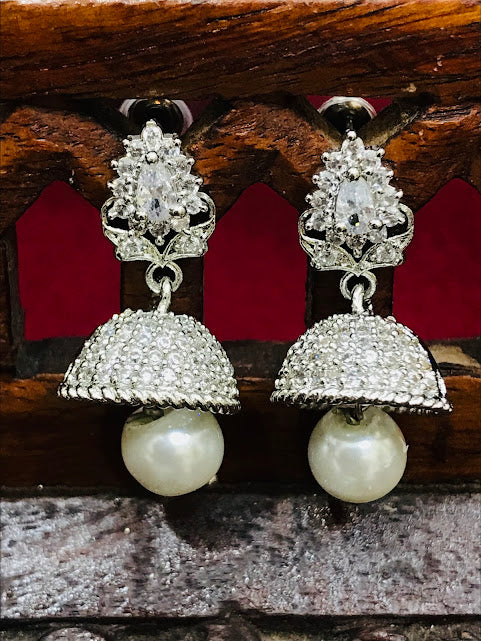 American Diamond Pearl Unique Designed Earrings In Chandler