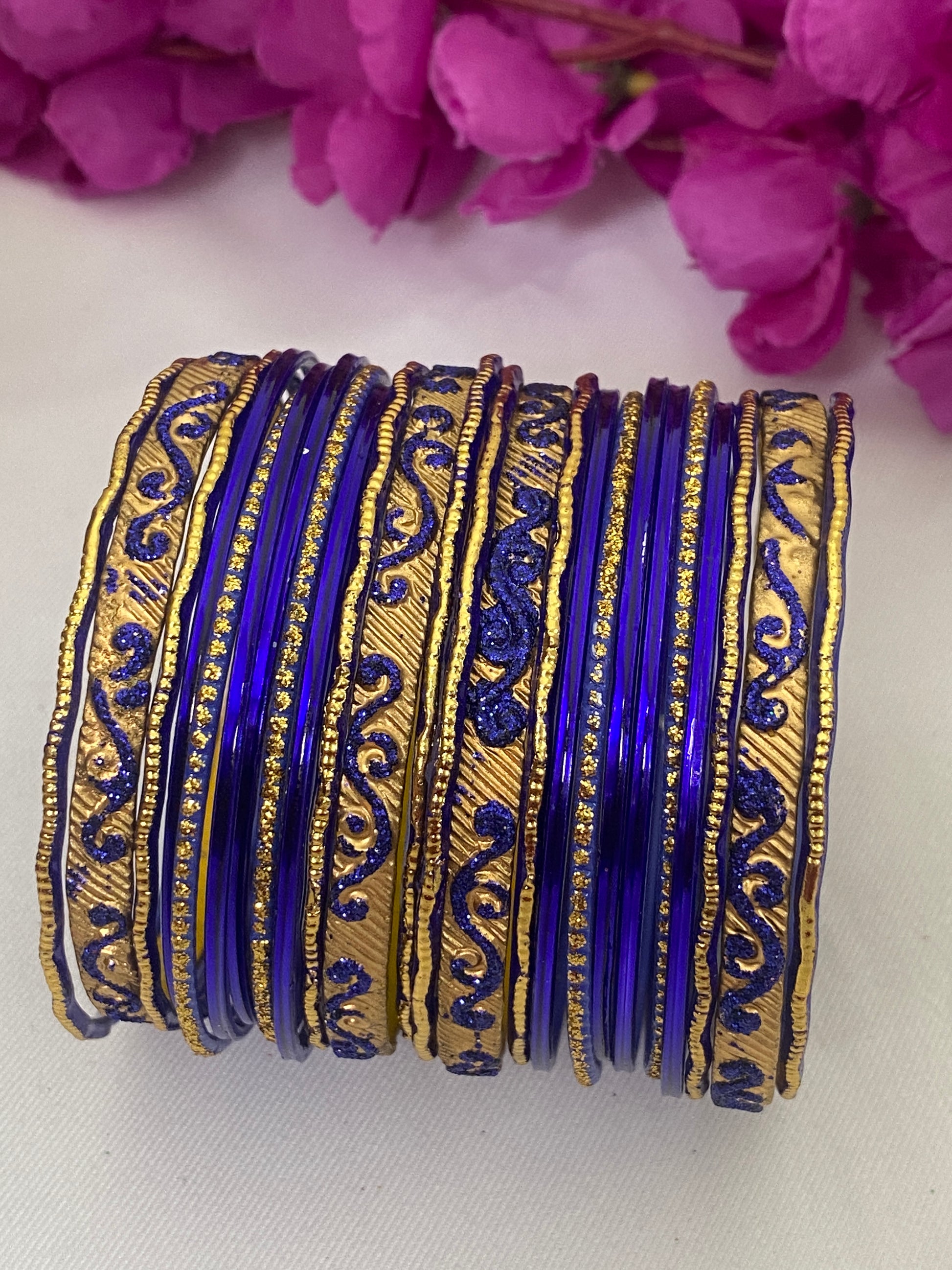 Indian Traditional Shining Two Side Border Designer Bangles In USA