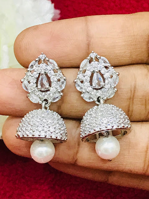 American Diamond Pearl Unique Designed Earrings In Tucson