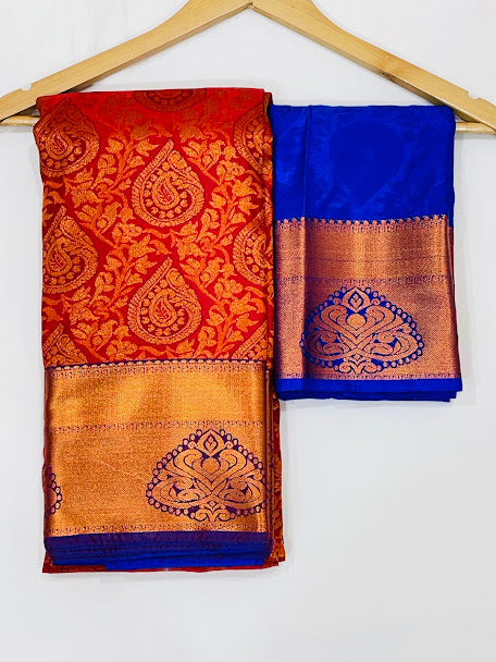 Silk Gold Zari Work With Tassels Saree For Women In Chandler