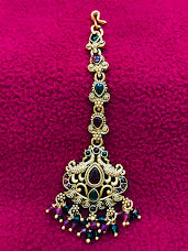 Beautiful antique gold tikka with Multicolor Near Me