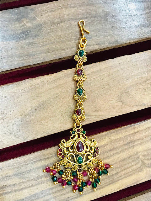 Beautiful antique gold tikka with Multicolor In Mesa
