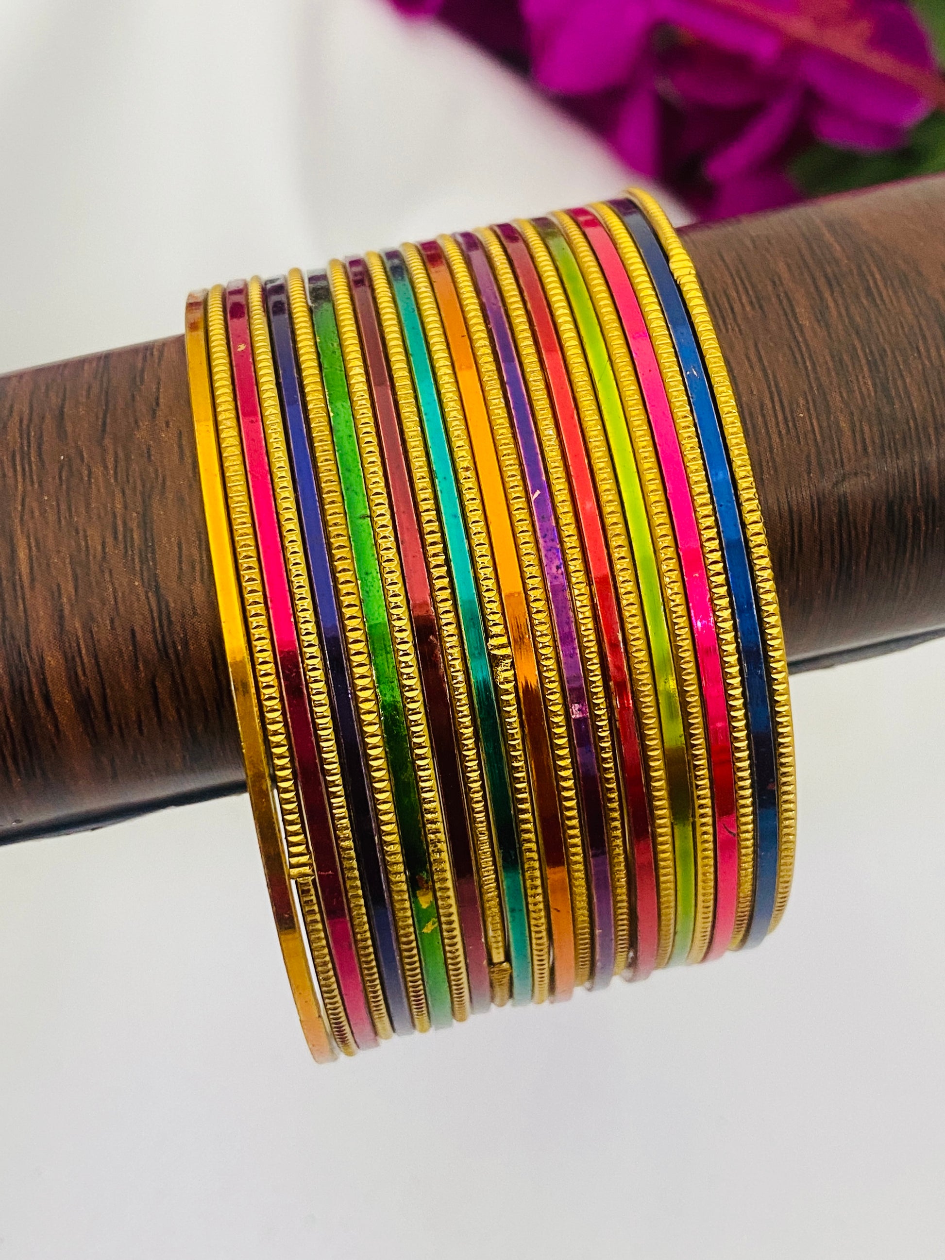 Indian Traditional Multicolor Antique Designer Metal Bangles