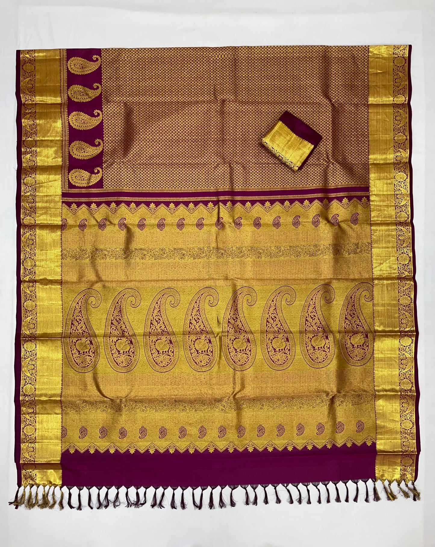 Attractive Dark Purple Color Pure Kanchi Silk Saree For Women In Yuma