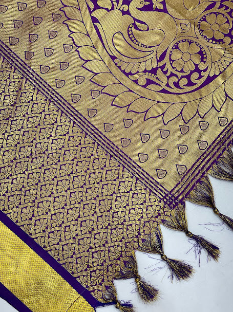 Purple Color Art Silk With Designer Zari Work (Ponnadai) In Chandler